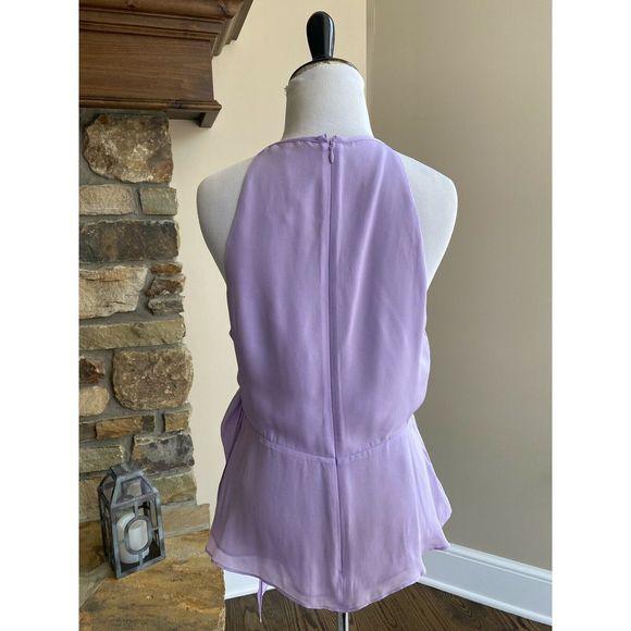 Parker 'Sally' Purple Silk Wrap Waist High Neck Cami NWT - Picture 6 of 9